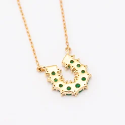 Emerald & Diamond Horseshoe Necklace
