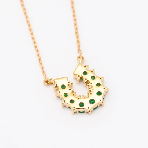 Emerald & Diamond Horseshoe Necklace