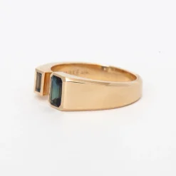 Emerald and Baguette-Cut Sapphire Dyad Ring