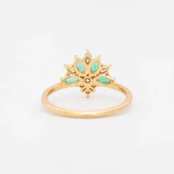 Emerald and Diamond Cluster Ring