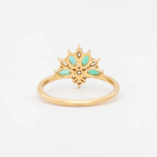 Emerald and Diamond Cluster Ring