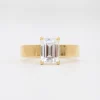 Emerald Cut Four-Prong Temple Solitaire