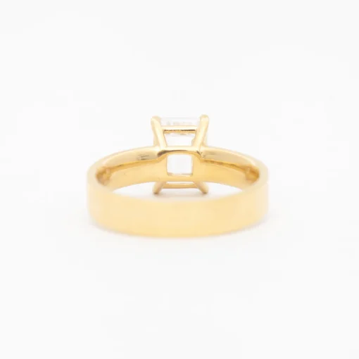 Emerald Cut Four-Prong Temple Solitaire