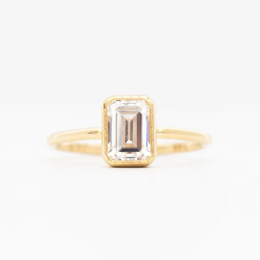 Emerald-Cut Diamond Wisp Ring
