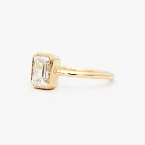 Emerald-Cut Diamond Wisp Ring