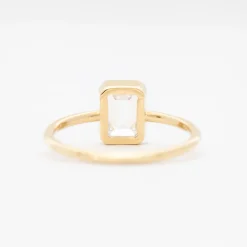 Emerald-Cut Diamond Wisp Ring