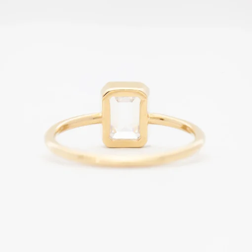 Emerald-Cut Diamond Wisp Ring
