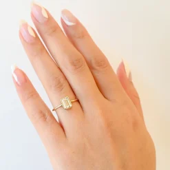 Emerald-Cut Diamond Wisp Ring