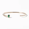 Emerald-cut Emerald & Pavé Diamond Cuff