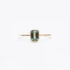 Emerald-Cut Green Sapphire Wisp Ring