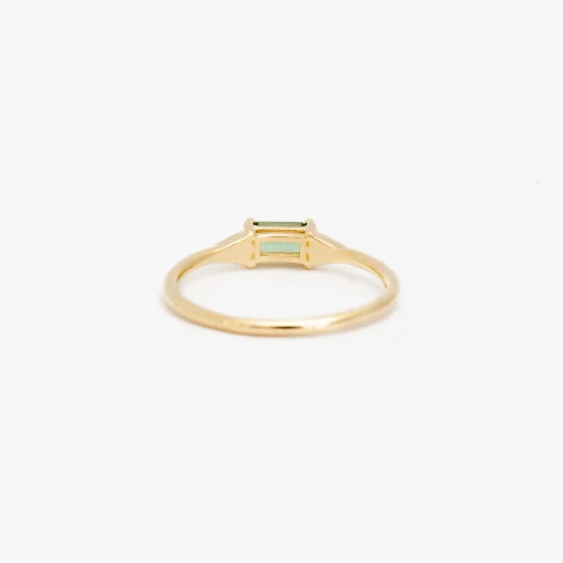 Emerald-cut Green Sapphire Deco Ring