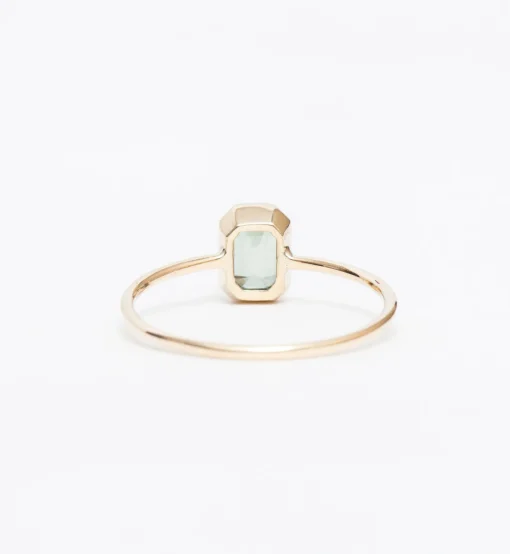 Emerald-Cut Green Sapphire Wisp Ring