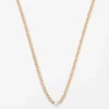 extra Small Curb Necklace with Single Floating Diamond