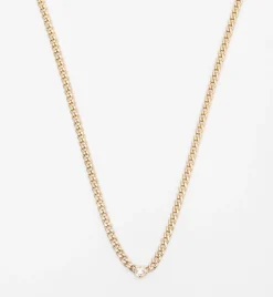 extra Small Curb Necklace with Single Floating Diamond