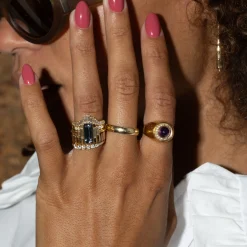 Finnish Amethyst & Seed Pearl Cocktail Ring 1965