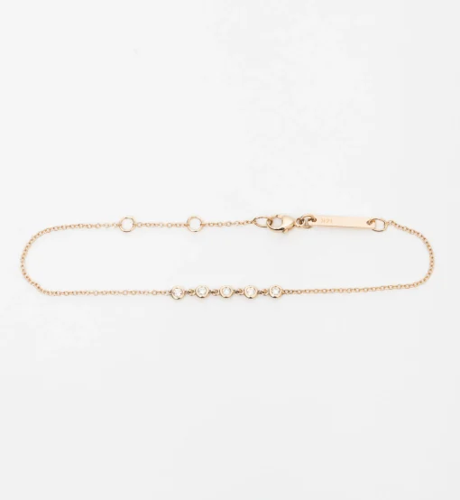 Five Linked Floating Diamonds Bracelet