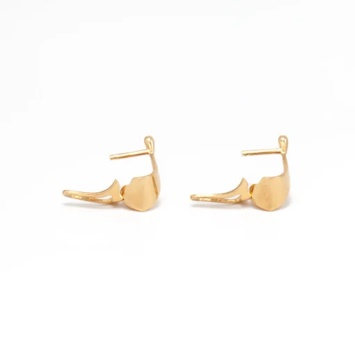 Gold Edgy Huggie Earrings