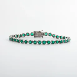 Green Onyx Petite Dot Tennis Bracelet