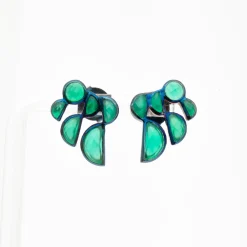 Green Onyx Prawn Earrings