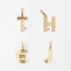 Groovy Diamond Initial Charm