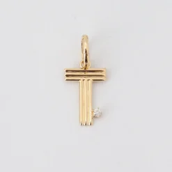 Groovy Diamond Initial Charm
