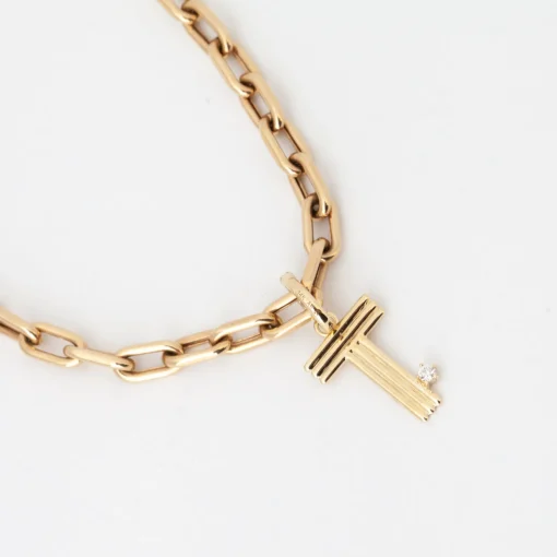 Groovy Diamond Initial Charm