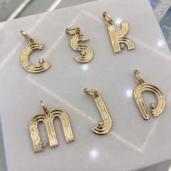 Groovy Diamond Initial Charm