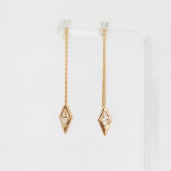 Lab-Grown Diamond Reflection Threader Earrings