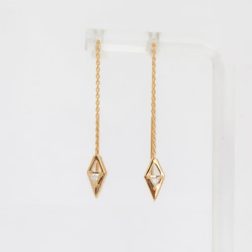 Lab-Grown Diamond Reflection Threader Earrings