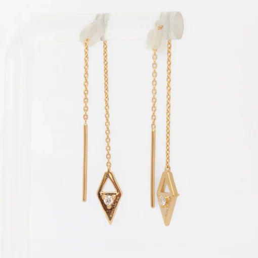 Lab-Grown Diamond Reflection Threader Earrings