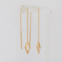 Lab-Grown Diamond Reflection Threader Earrings