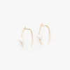 Large Infinite Tusk Earrings with Pearl