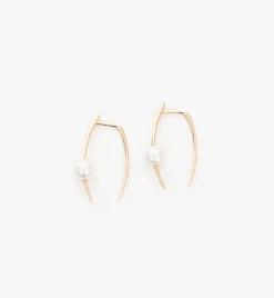 Large Infinite Tusk Earrings with Pearl
