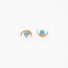 Large Opal Arc Earrings