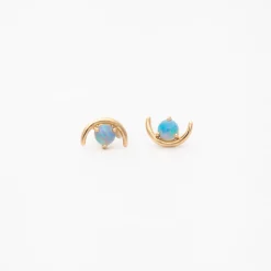 Large Opal Arc Earrings