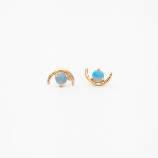 Large Opal Arc Earrings
