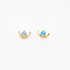 Large Opal Arc Earrings