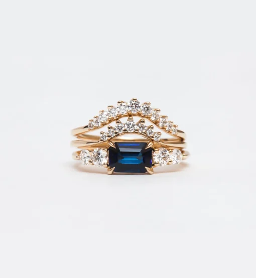 Large Sapphire Five Stone Bea Ring
