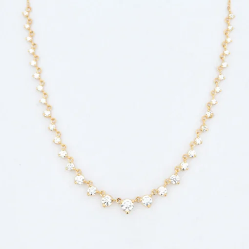 Linked Graduated Prong Tennis Necklace