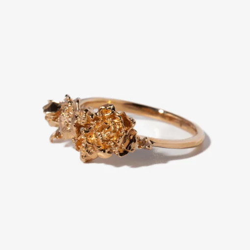Lotus with Lily Pad, Peonies, & Diamond Dewdrops on Eos Garden Ring