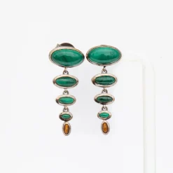 Malachite & Tiger's Eye Totem Earrings