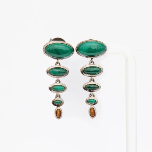 Malachite & Tiger's Eye Totem Earrings