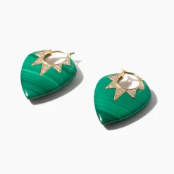 Malachite Classic Guitar Pick Earrings