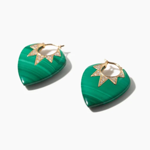 Malachite Classic Guitar Pick Earrings
