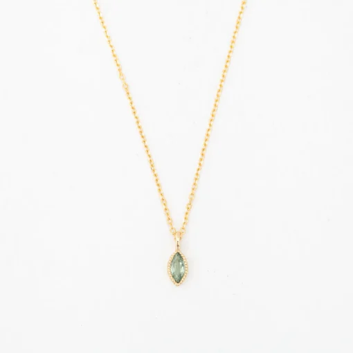 Marquise Green Sapphire Wisp Necklace