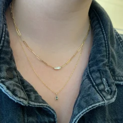 Marquise Green Sapphire Wisp Necklace