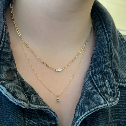 Marquise Green Sapphire Wisp Necklace