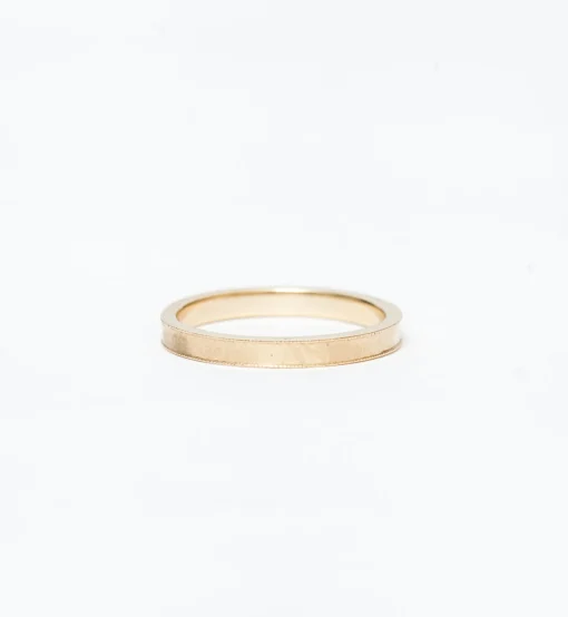 Matte Milgrain Gold Band