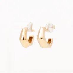 Medium Wide Bamboo Hoop Earrings