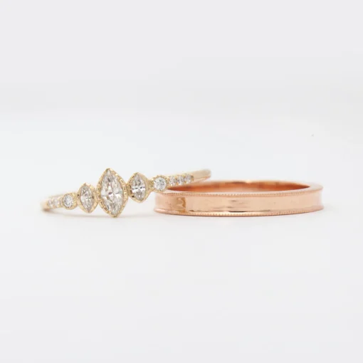 Milgrain Rose Gold Band